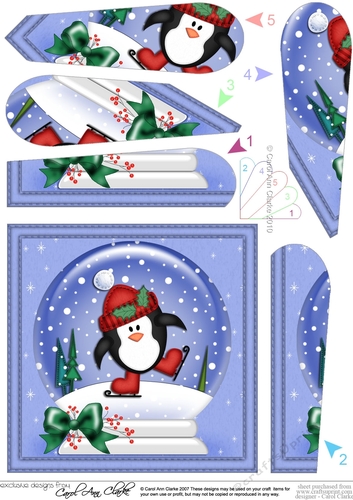 Cute Penguin - Christmas Snowglobe Fan Pyramage Topper