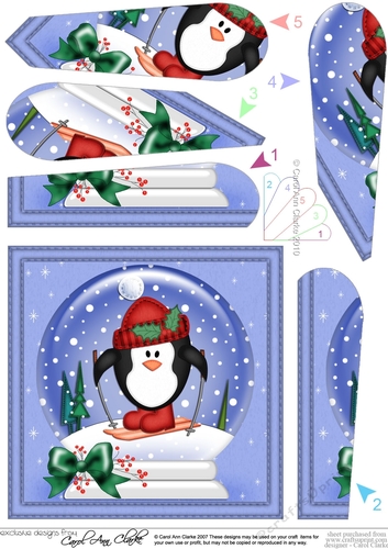 Cute Penguin - Christmas Snowglobe Fan Pyramage Topper