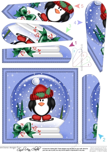 Cute Penguin - Christmas Snowglobe Fan Pyramage Topper