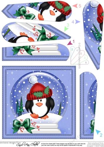 Cute Penguin - Christmas Snowglobe Fan Pyramage Topper