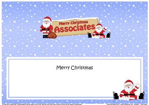 Large DL Merry Christmas ASSOCIATES with Santa insert