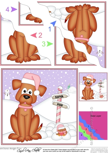 Christmas Rusty Dog is at the North Pole Wavy Corner side stacker Topper