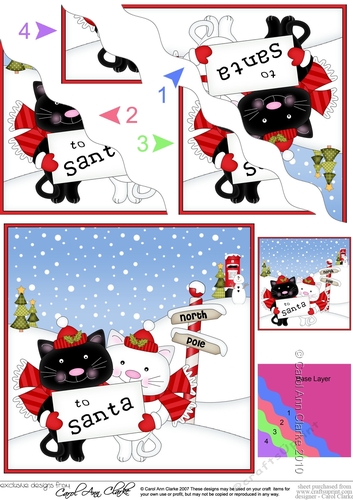 Christmas Cute Little Cats are at the North Pole Wavy Corner side stacker Topper