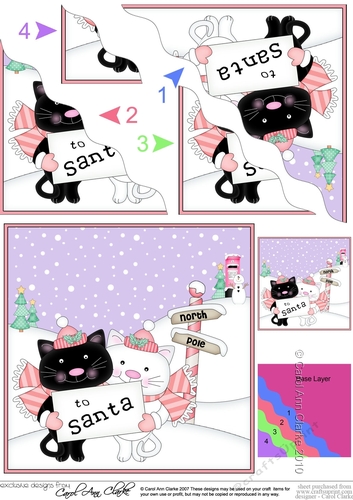 Christmas Cute Little Cats are at the North Pole Wavy Corner side stacker Topper