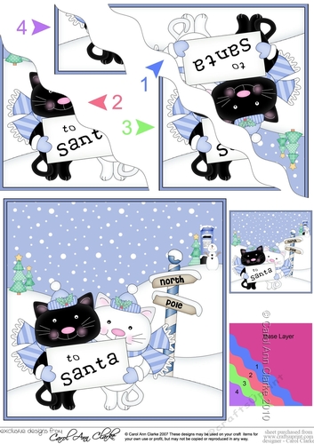 Christmas Cute Little Cats are at the North Pole Wavy Corner side stacker Topper
