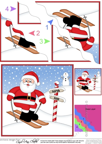 Christmas Santa is at the North Pole Wavy Corner side stacker Topper