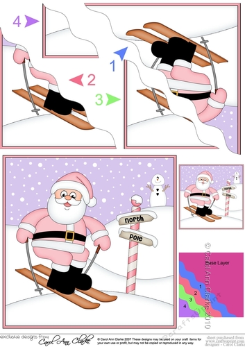 Christmas Santa is at the North Pole Wavy Corner side stacker Topper
