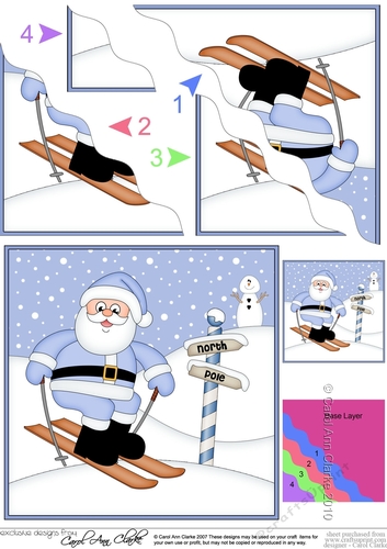 Christmas Santa is at the North Pole Wavy Corner side stacker Topper