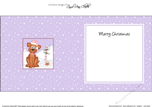 Christmas Rusty Dog is at the North Pole insert square landscape