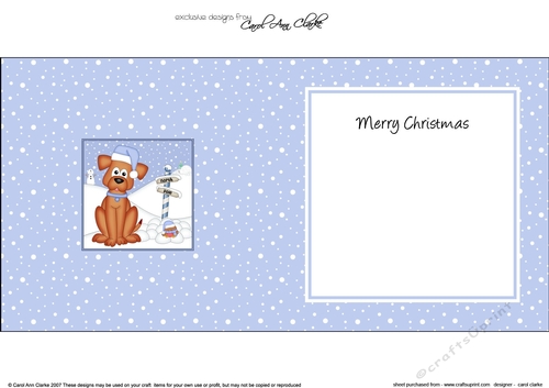 Christmas Rusty Dog is at the North Pole insert square landscape