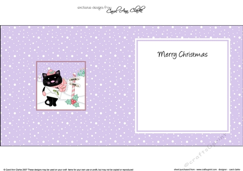 Christmas Cute Little Cat is at the North Pole insert square landscape