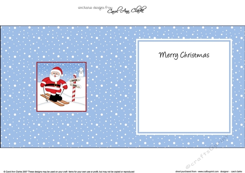 Christmas Santa is at the North Pole insert square landscape