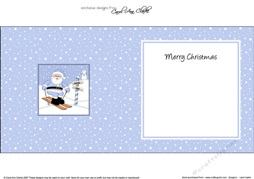 Christmas Santa is at the North Pole insert square landscape