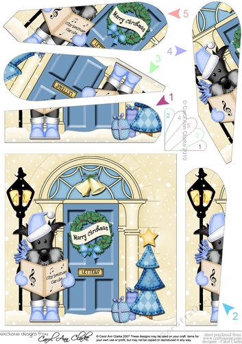 Scottie Dog is at the Christmas Door Fan Pyramage Topper
