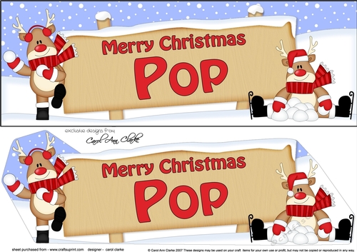 large DL Merry Christmas POP with Rudolph 3D decoupage