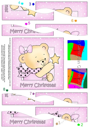 Cute Hunney Bear Rosie has a Christmas Star - Wavy Corner Stacker