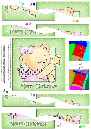 Cute Hunney Bear Rosie has a Christmas Star - Wavy Corner Stacker