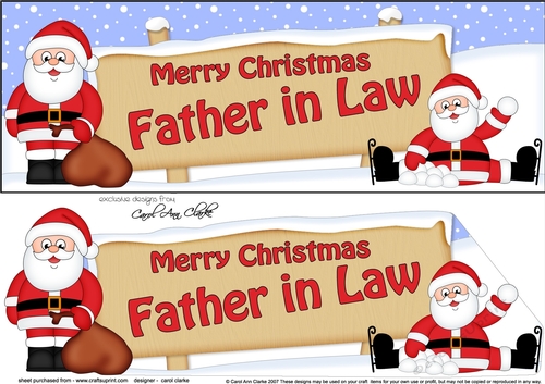 Large DL Merry Christmas FATHER IN LAW with Santa 3D decoupage