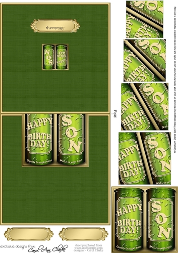Happy Birthday SON Beer Cans No-Hole Over the Edge spiral pyramid