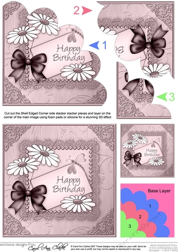 Daisies on Metallic Lace Shell Edged Corner side stacker