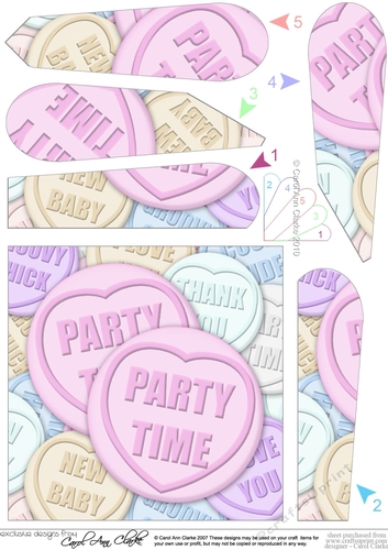 Party Time Sweet Heart Fan Pyramage Topper