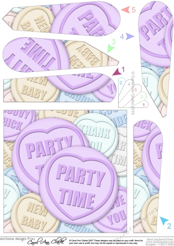 Party Time Sweet Heart Fan Pyramage Topper