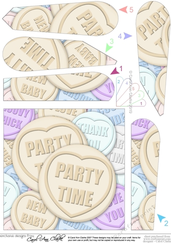 Party Time Sweet Heart Fan Pyramage Topper