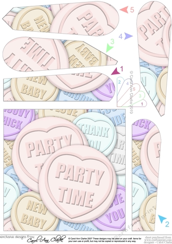 Party Time Sweet Heart Fan Pyramage Topper