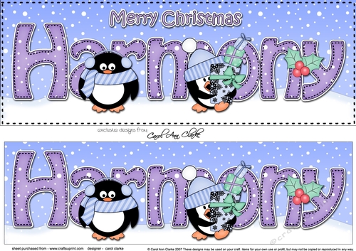 Large DL Merry Christmas HARMONY 3D decoupage 