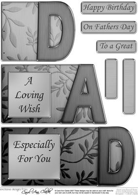 Dad Elegant Metallic Book Sheet