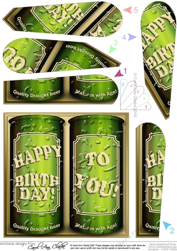 Happy Birthday Cans of Beer Fan Pyramage Topper