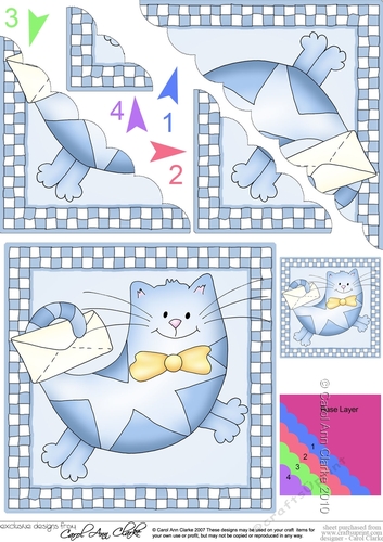 Cute Cat Scallop Corner side stacker Topper
