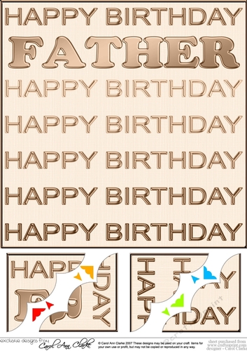 8 x 8 Birthday FATHER Scalloped Corner Topper