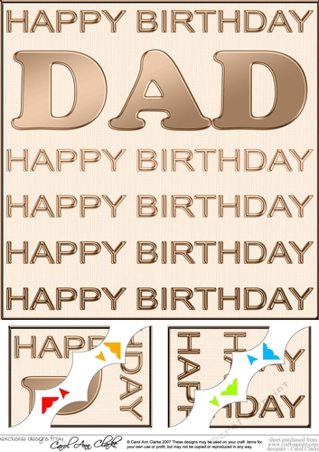 8 x 8 Birthday DAD Scalloped Corner Topper