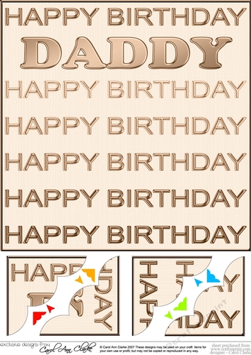 8 x 8 Birthday DADDY Scalloped Corner Topper