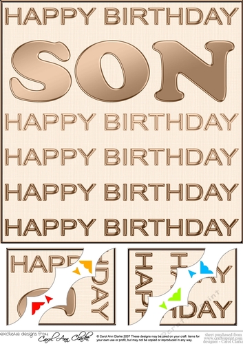 8 x 8 Birthday SON Scalloped Corner Topper