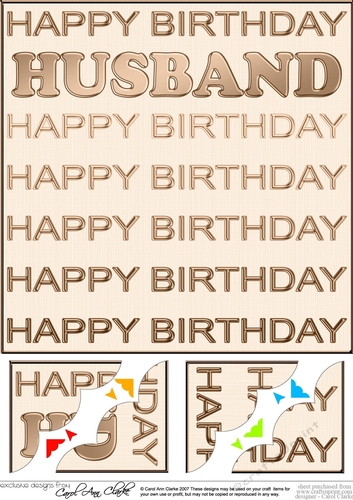 8 x 8 Birthday HUSBAND Scalloped Corner Topper