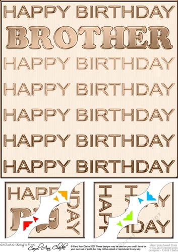 8 x 8 Birthday BROTHER Scalloped Corner Topper