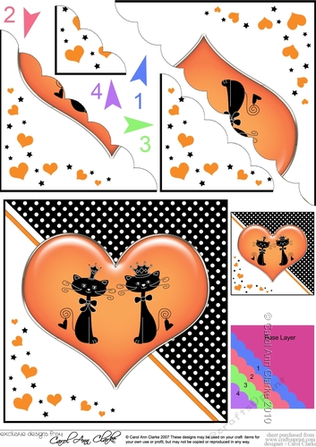 Kool Kats Purrfect Love Scallop Corner Side Stacker Topper