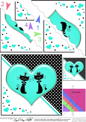 Kool Kats Purrfect Love Scallop Corner Side Stacker Topper
