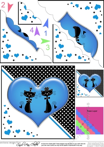 Kool Kats Purrfect Love Scallop Corner Side Stacker Topper