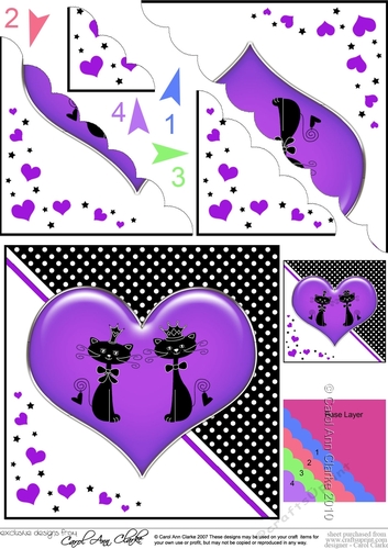 Kool Kats Purrfect Love Scallop Corner Side Stacker Topper