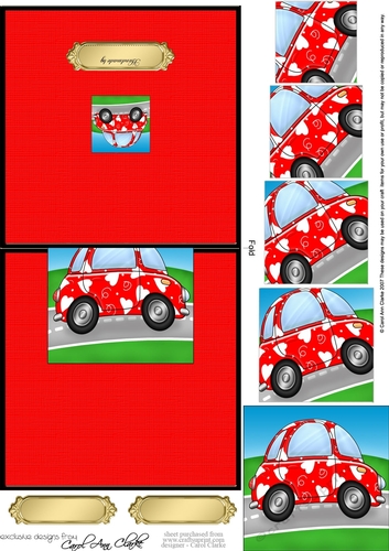 Funky Love Bug Car No-Hole Over the Edge & spiral pyramid