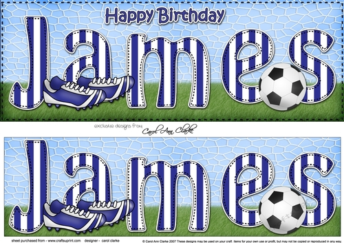 Large DL Happy Birthday JAMES 3D decoupage