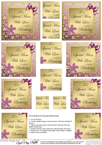 Floral Elegance MAM Birthday Pyramage sheet
