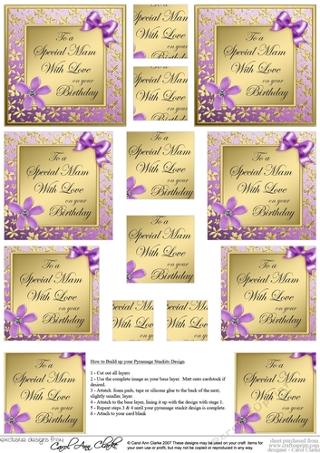 Floral Elegance MAM Birthday Pyramage sheet
