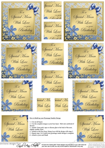 Floral Elegance MAM Birthday Pyramage sheet