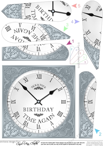 Birthday Clock Fan Pyramage Topper