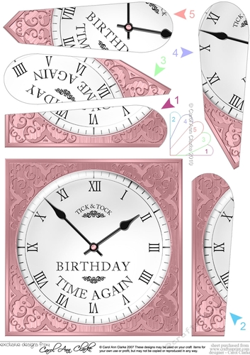 Birthday Clock Fan Pyramage Topper