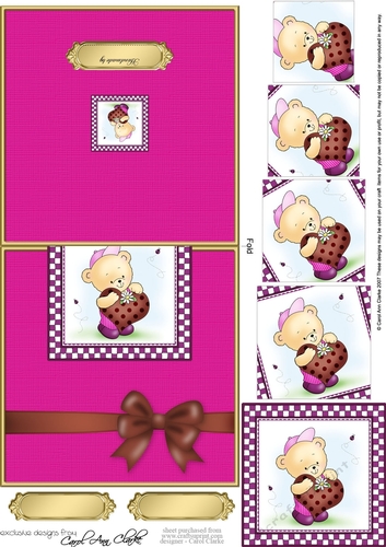 Hunney Bear Robert has a Heart - No-Hole Over the Edge & Spiral Pyramid